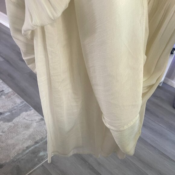 VOLCOM Mini Dress V Neck Adjustable Straps Crochet Detail Lined Sz S Ivory - Picture 5 of 5